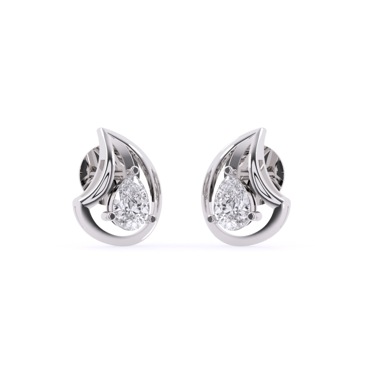 Minimalist Pear Shape Diamond Studs For Womens